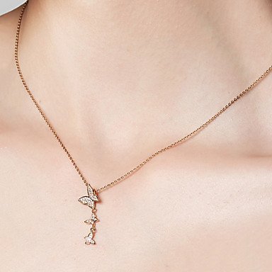 Pendant necklace, stainless steel, 40 cm stainless steel butterfly necklace jewelry