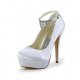 Women, stretch, stiletto heels, platform buckle wedding