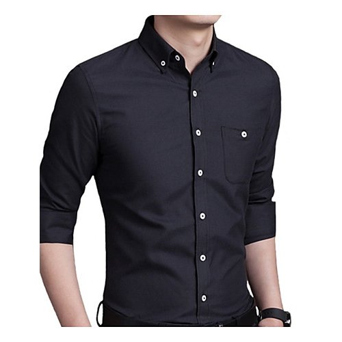 Man party, work shirt, solid color, long-sleeved