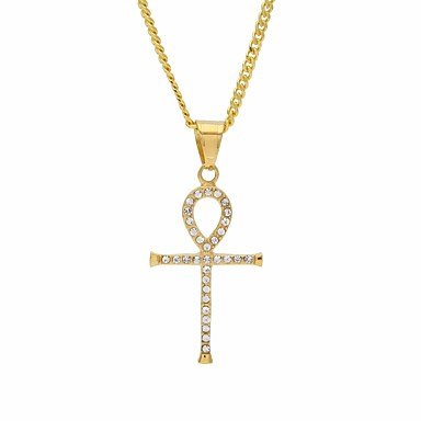 Cubic zirconia pendant necklace classic links, necklaces, stainless steel cross, faith fashion, jewelry stainless steel necklace